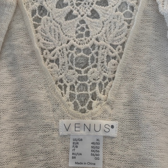 Venus Cream Knit Top with Lace Detail NWOT - Picture 2 of 4